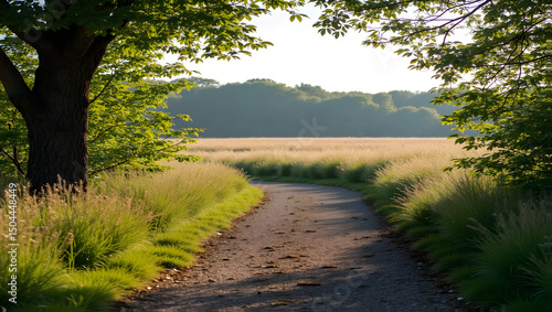 Serene nature trail with wildlife viewing