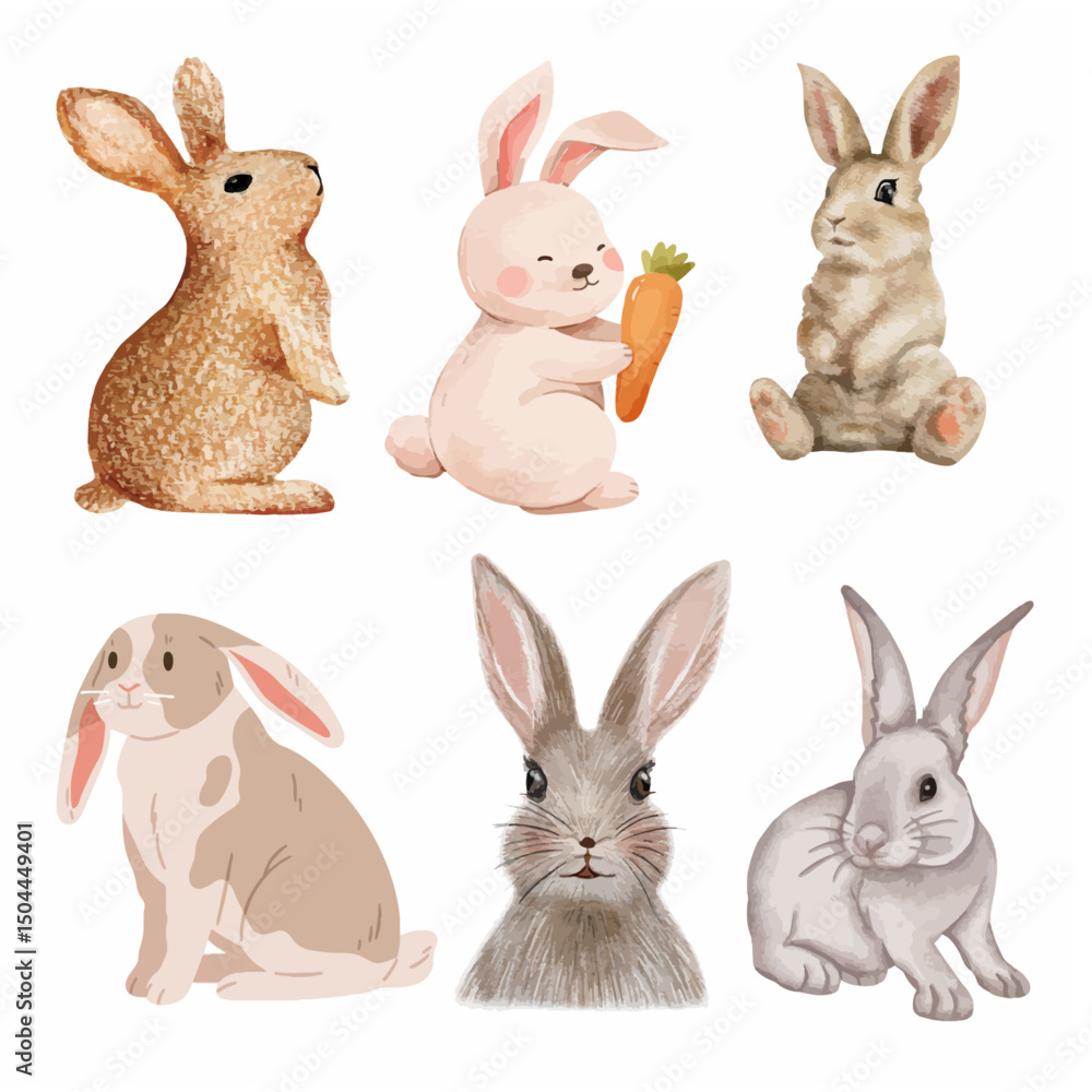 Rabbit colour vector set 4 Rabbit colour vector set 4