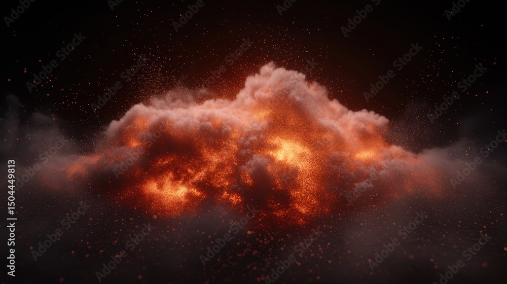 Fototapeta premium Fiery explosion with high detail and intensity