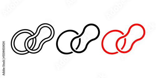 Rubber Bands icon set. for mobile concept and web design on white background