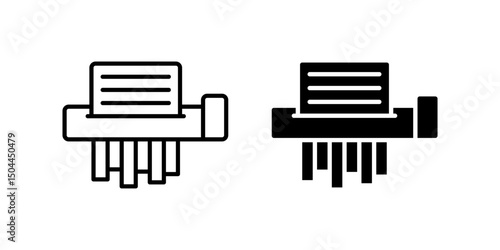 Shredder icon set. for mobile concept and web design on white background