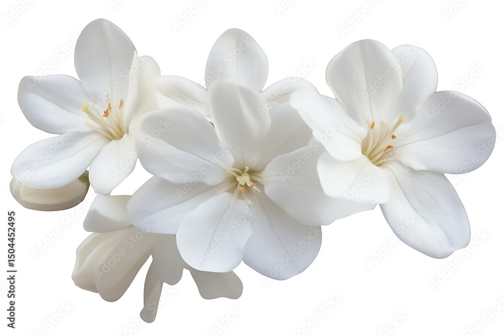 Obraz premium Delicate White Magnolia Blossom Bouquet with Transparent Background for Design Use