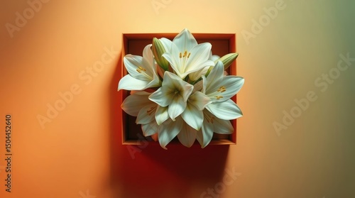 Elegant White Lilies in a Gift Box