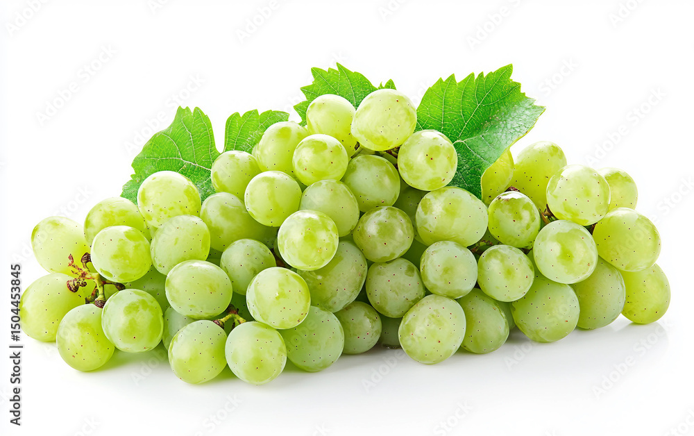 Realistic Fresh Green Grapes Bunch 3D Render Isolated on white background Realistic Fresh Green Grapes Bunch 3D Render Isolated on white background