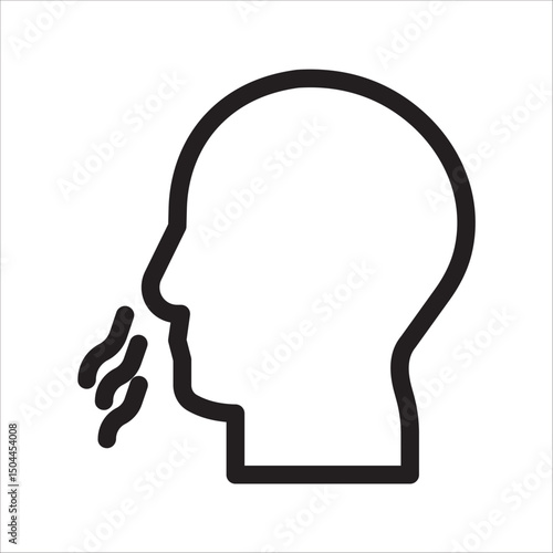 Breathing icon. Breath difficulties sign color editable