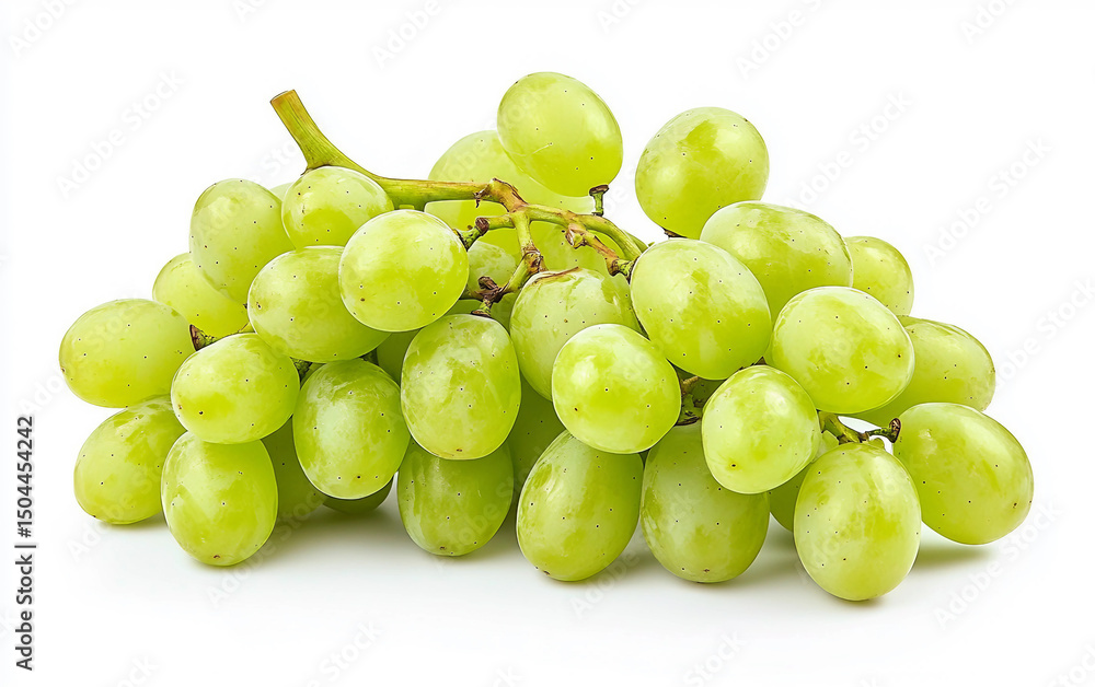 Green Grapes Cluster 3D Icon for Healthy Snacks Isolated on white background Green Grapes Cluster 3D Icon for Healthy Snacks Isolated on white background