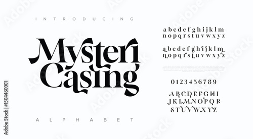 Elegant Font Uppercase Lowercase and Number. Classic Lettering Minimal Fashion Designs. Typography modern serif fonts regular decorative vintage concept. vector illustration