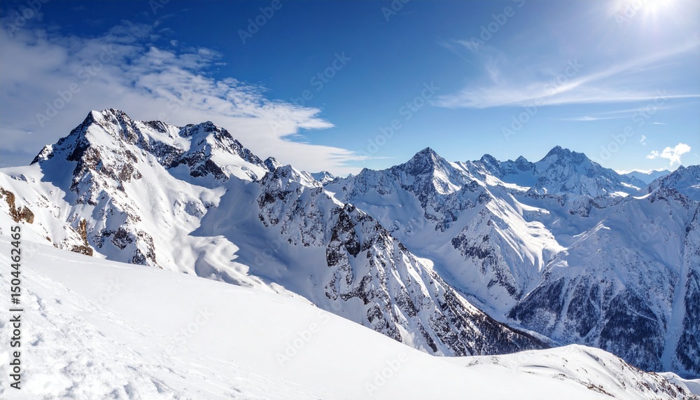 Dawn over the snow capped mountains. Snowy mountain peak at dawn. Sunrise in mountain Dawn over the snow capped mountains. Snowy mountain peak at dawn. Sunrise in mountain