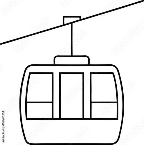 Cable Car Icon for Mountain Transport