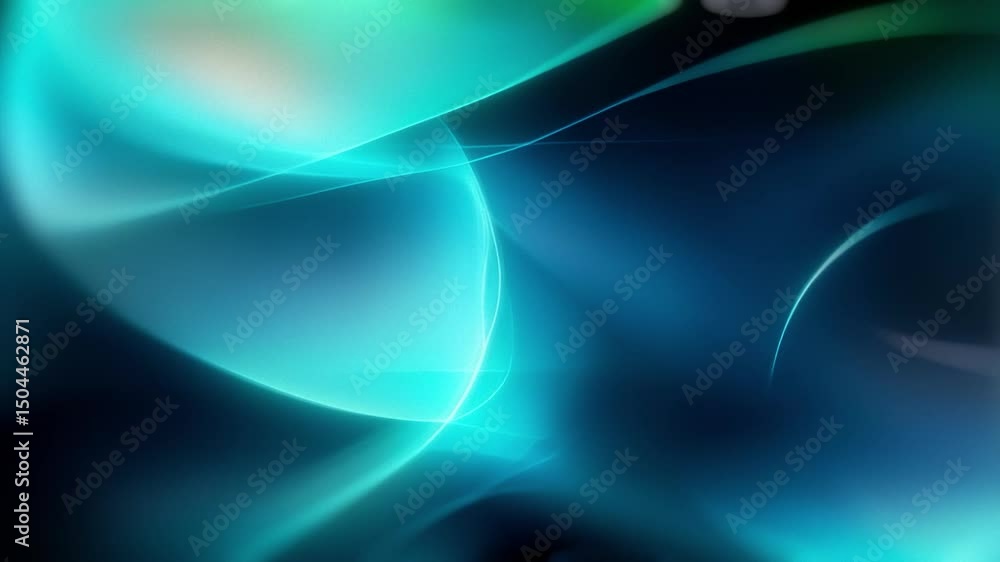 Gentle cyan streams curve and pulse, forming a radiant and calming abstract background 4K loop Gentle cyan streams curve and pulse, forming a radiant and calming abstract background 4K loop
