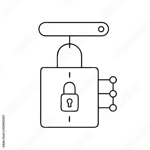 Vector illustration of a padlock with an integrated security system, representing advanced security solutions