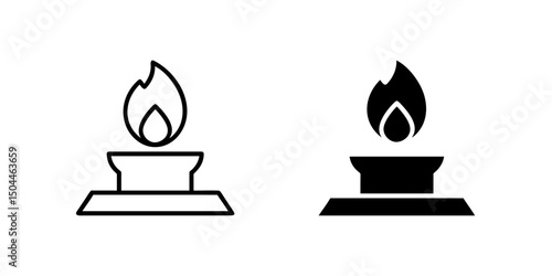 Eternal flame icon collection. Great for memorial or tribute designs.