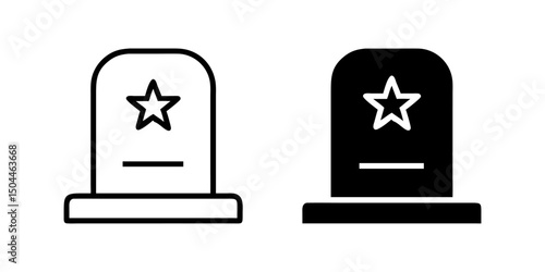 National cemetery tombstone icon collection. Great for patriotic designs.