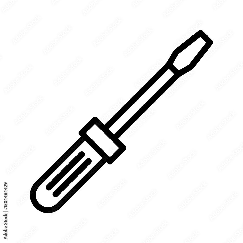 Screwdriver outline icon. Construction icon isolated on white background. Transparent background, minimalist symbol. Vector images Screwdriver outline icon. Construction icon isolated on white background. Transparent background, minimalist symbol. Vector images