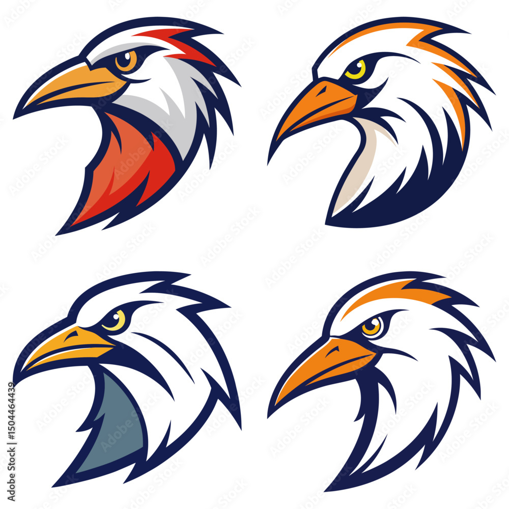 Obraz premium Egret head mascot logo design vector