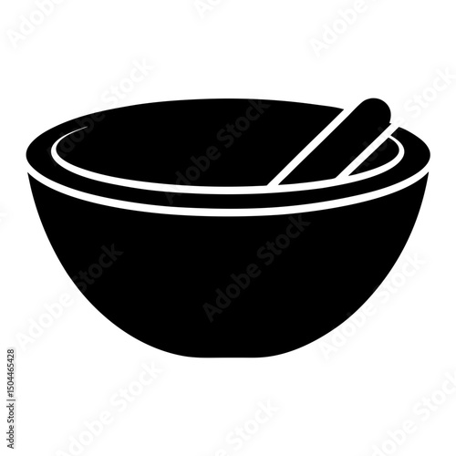 black bowl with spoon
