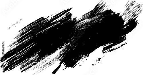 Abstract black ink strokes for artistic design. Vector illustration