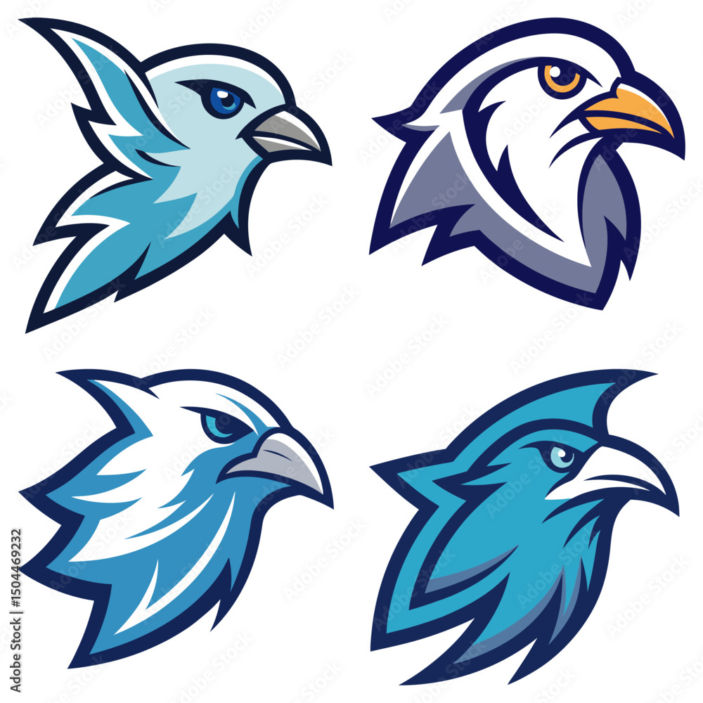Naklejka premium Dove head mascot logo design vector