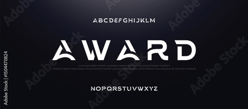 Sport Movie Alphabet Font. Typography modern regular style font for technology, digital, logo design. vector illustration