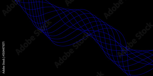 Abstract black background with a glowing abstract waves. Abstract wave element for design. Digital frequency track equalizer, Futuristic background design. Long exposure, Light painting photography.