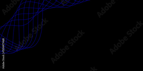 Abstract black background with a glowing abstract waves. Abstract wave element for design. Digital frequency track equalizer, Futuristic background design. Long exposure, Light painting photography.