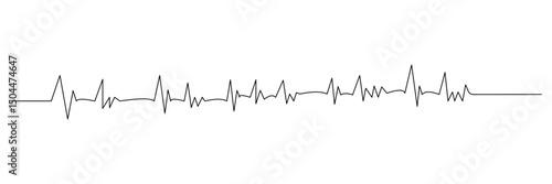 Heart beat icon set. Wave pulse. Cardio graph symbol. Heartbeat pulse. Diagram, monitor curve graph. Heart rate pulse rhythm line with editable stroke. Vector Medical Illustration. Eps file 56.
