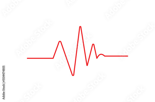 Electrocardiography heartbeat line monitor isolated on white background. EKG cardio line red symbol. Medical and Healthy concept. Heartbeat pulse vector. Vector illustration. Eps file 61.