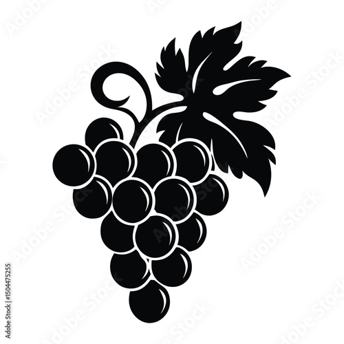 Silhouette of grape fruit, Stylized Grape Silhouette Vector Design
