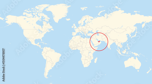 Location map of the United Arab Emirates in Asia