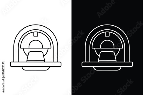 Modern MRI Scanner line Icon. Vector Elements for UI & Print