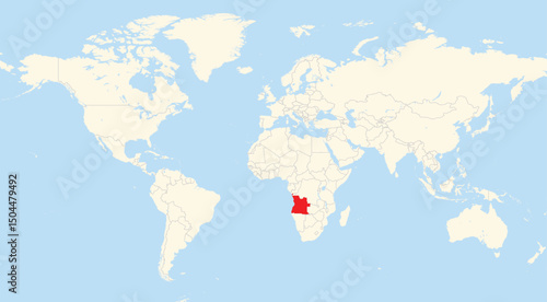 Location map of Angola in Africa