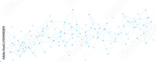 Abstract blue digital technology futuristic communication high tech concept background. Technology dots lines connect network background.