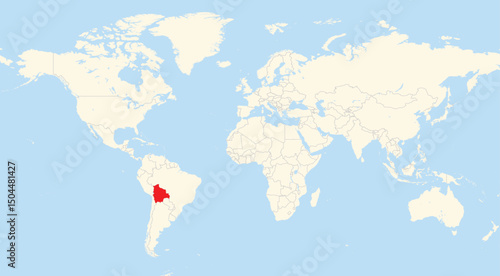 Location map of Bolivia in South America