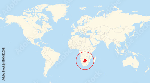 Location map of Botswana in Africa