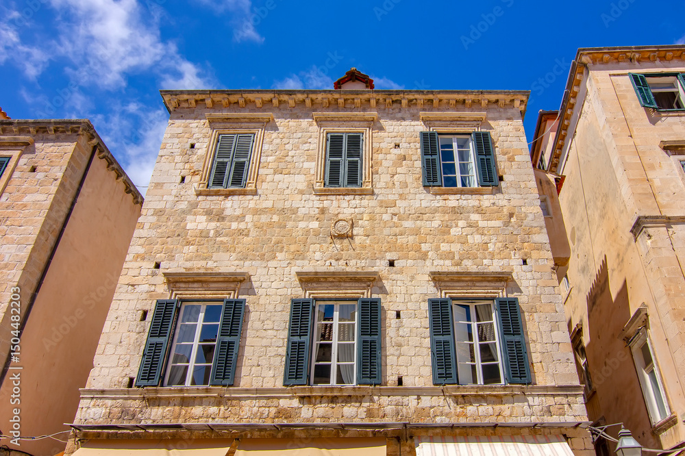 Fototapeta premium View of the old stone house in Dubrovnik