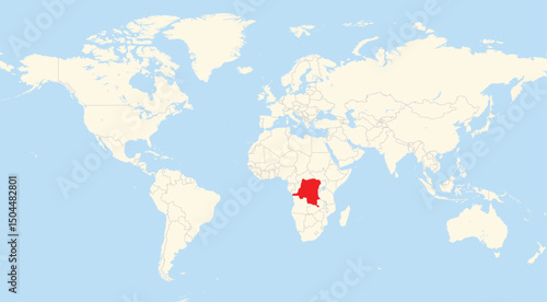 Location map of the Democratic Republic of the Congo in Africa