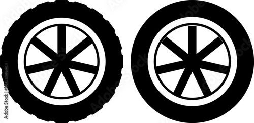 tire icon. Car tire tread tracks. motorcycle racing wheels. dirty tires track. Tyres road maintenance. vehicle tyres change mechanic workshop retro
