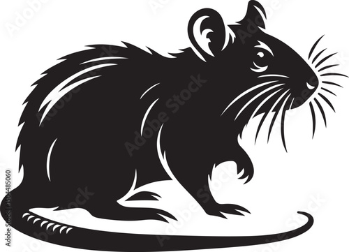 Wallpaper Mural Rat Black Silhouette Vector, Urban Rodent Clipart & Creepy Animal Design Torontodigital.ca
