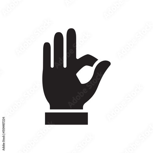 Gestures Of Human Hands, Perfectly ok Hand Symbol Icon In Trendy Design Vector Eps 10