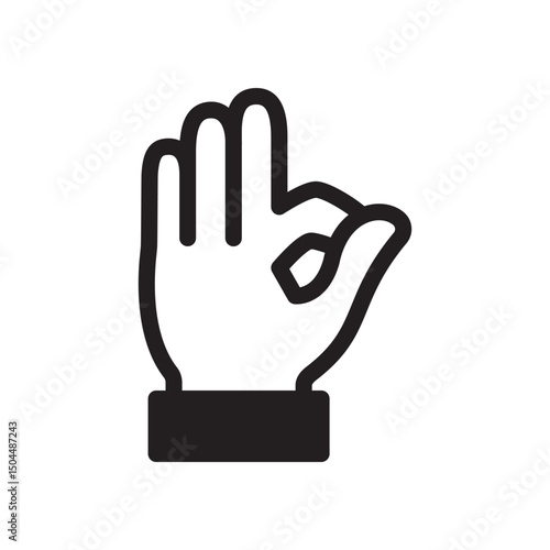 Gestures Of Human Hands, Perfectly ok Hand Symbol Icon In Trendy Design Vector Eps 10