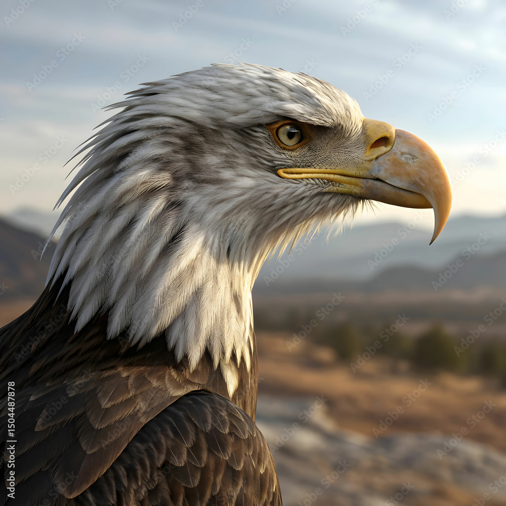 Fototapeta premium 3d eagle rendering portrait