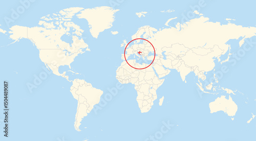 Location map of Croatia in Europe