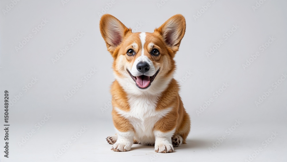 Happy Pembroke Welsh Corgi Puppy Portrait Happy Pembroke Welsh Corgi Puppy Portrait