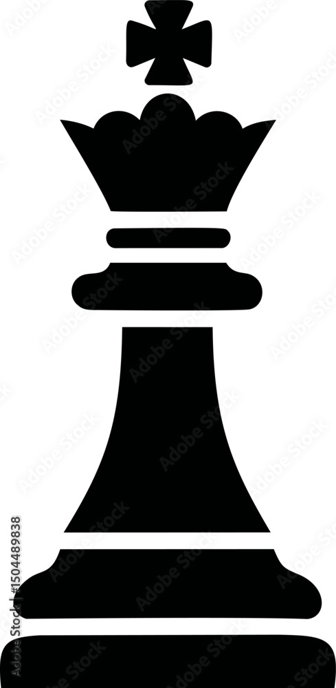 Silhouette of a black chess queen piece, strategic game symbol. Vector illustration Silhouette of a black chess queen piece, strategic game symbol. Vector illustration