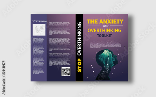 Modern folding book cover template.