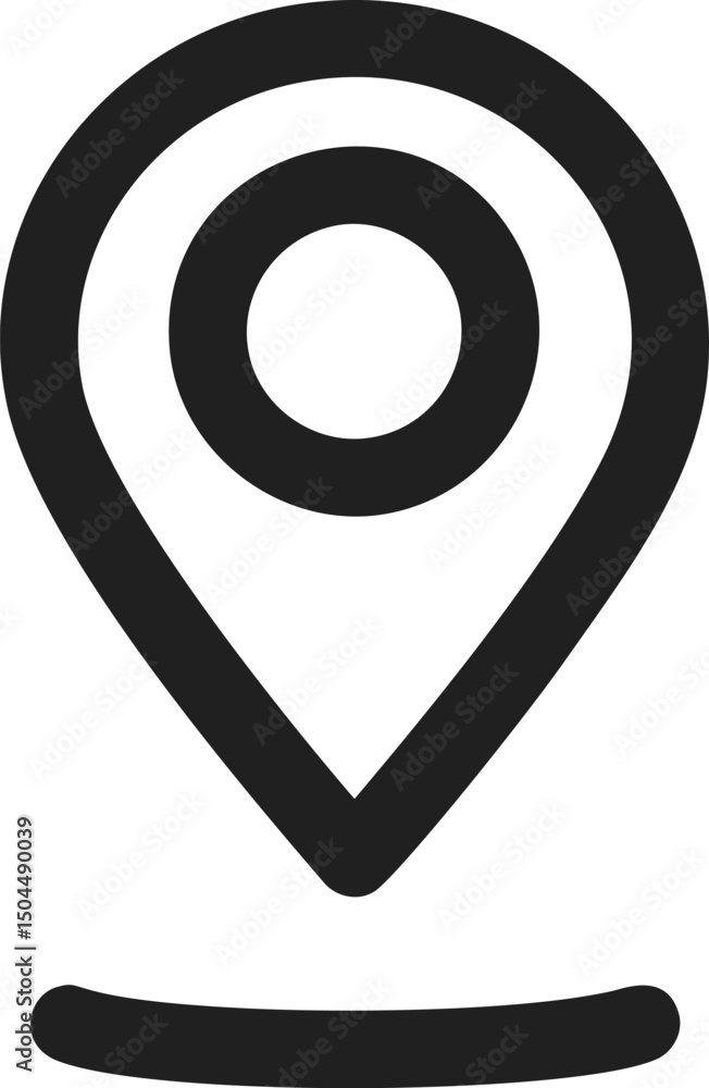 Black location pin icon, minimalistic symbol of navigation. Vector illustration Black location pin icon, minimalistic symbol of navigation. Vector illustration
