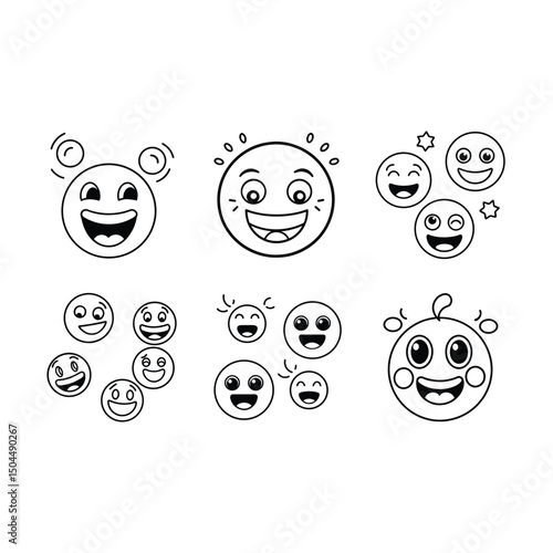 Emoji Reactions Vector Icon Set | Digital Graphic Design for Social Media and Chatv