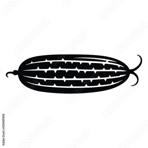 Cucamelon Silhouette, Vector, Illustration, Icon, Logo, White Background.