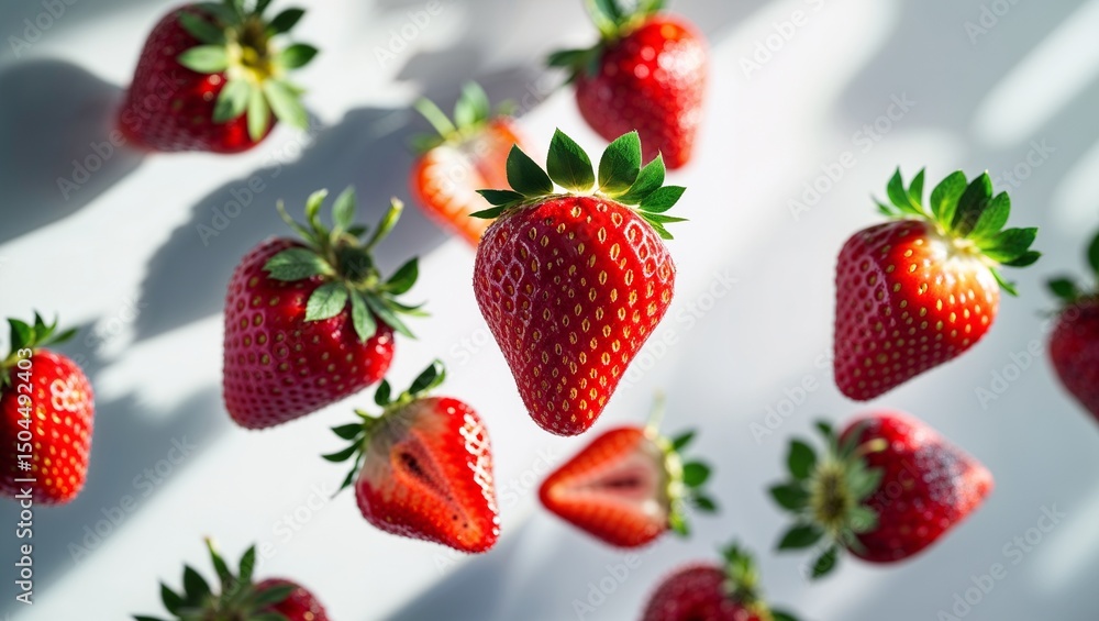Fresh Strawberries on White Background Fresh Strawberries on White Background