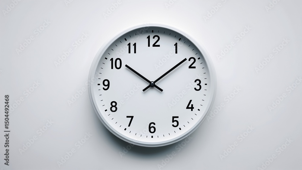 White Wall Clock Showing 10:10 Time White Wall Clock Showing 10:10 Time